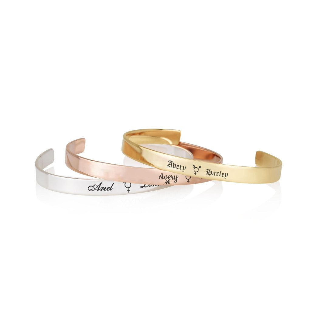 Custom Transgender Pride Names Cuff Bracelet La Vie Bien Custom Transgender Pride Names Cuff Bracelet