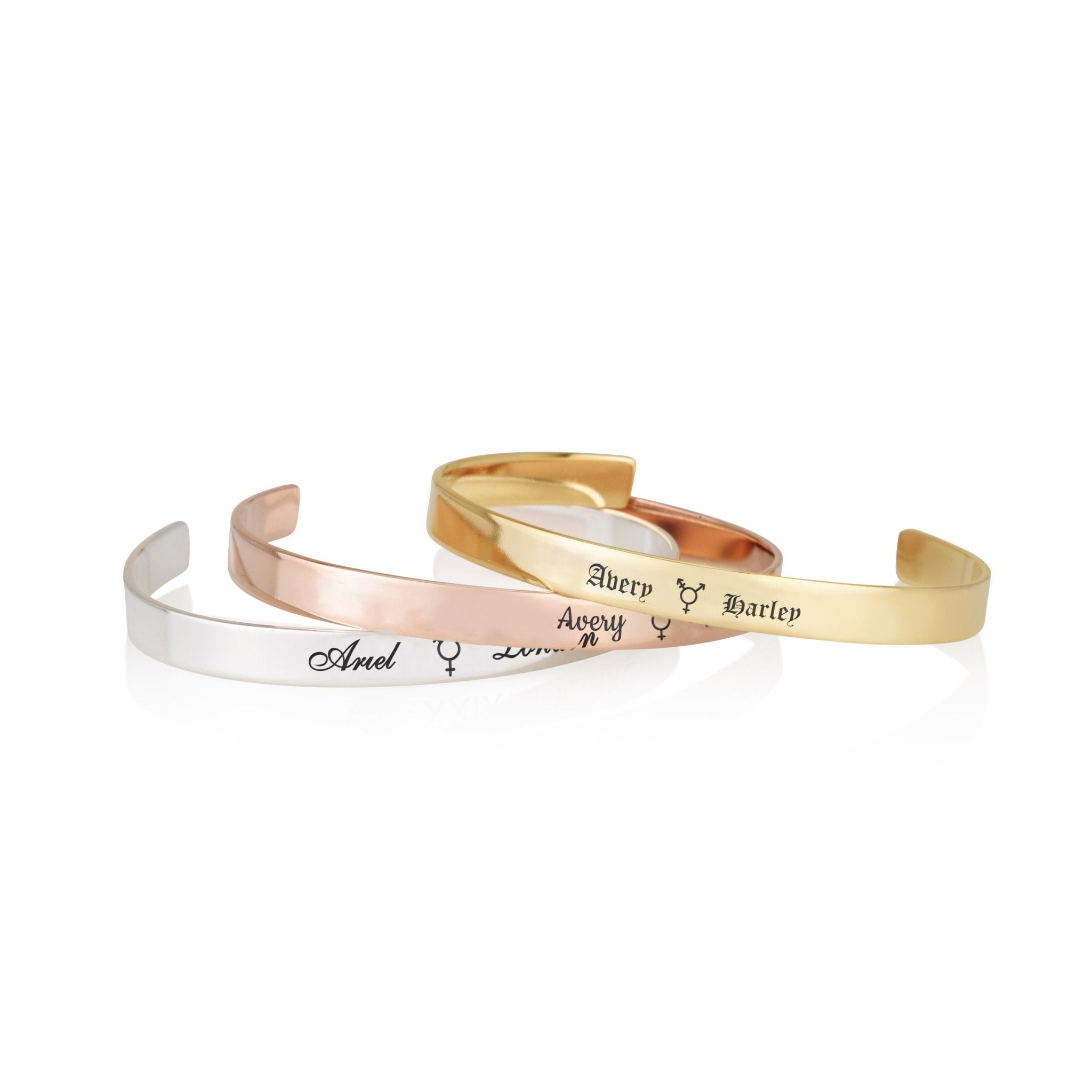 Custom Transgender Pride Names Cuff Bracelet La Vie Bien Custom Transgender Pride Names Cuff Bracelet
