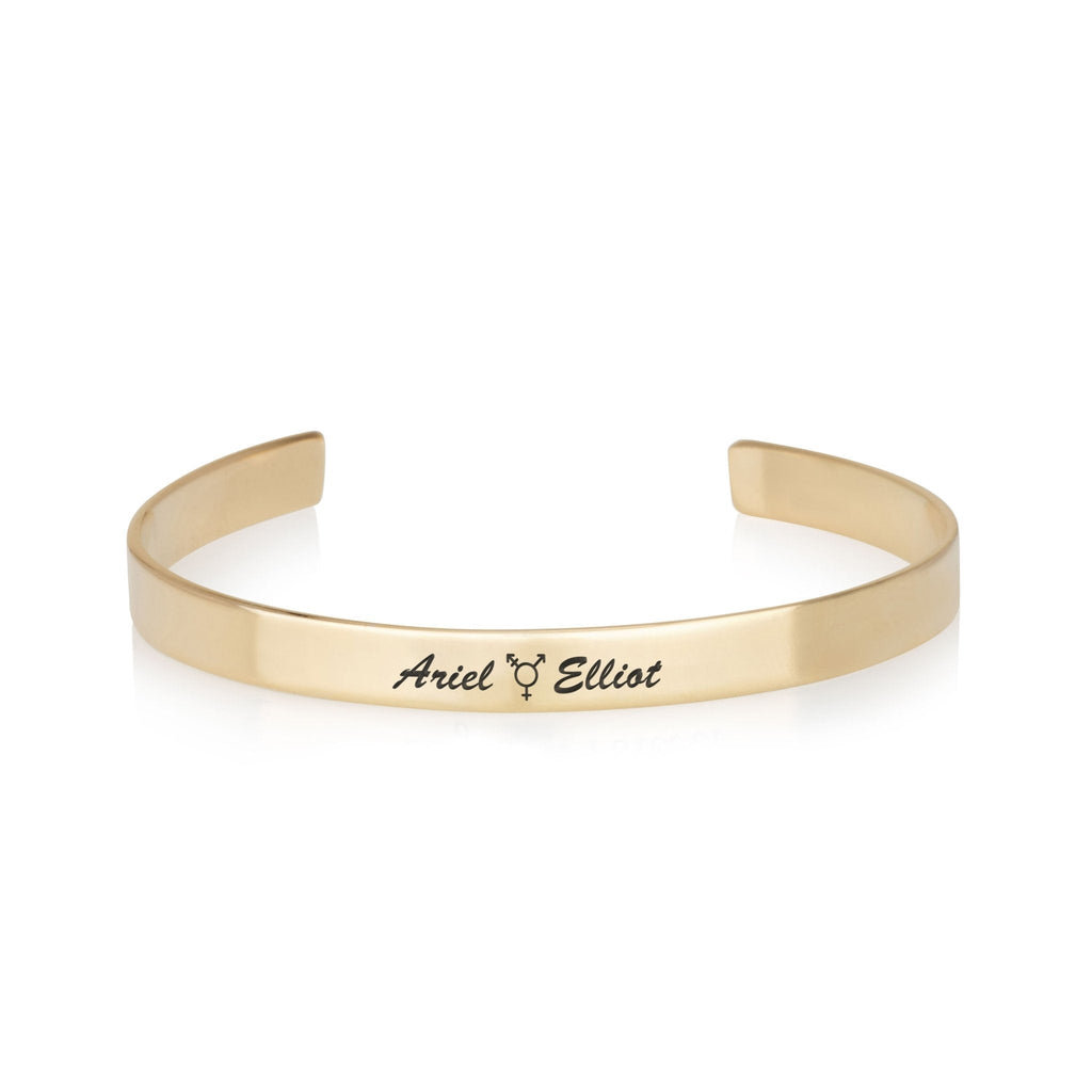 Custom Transgender Pride Names Cuff Bracelet La Vie Bien Custom Transgender Pride Names Cuff Bracelet