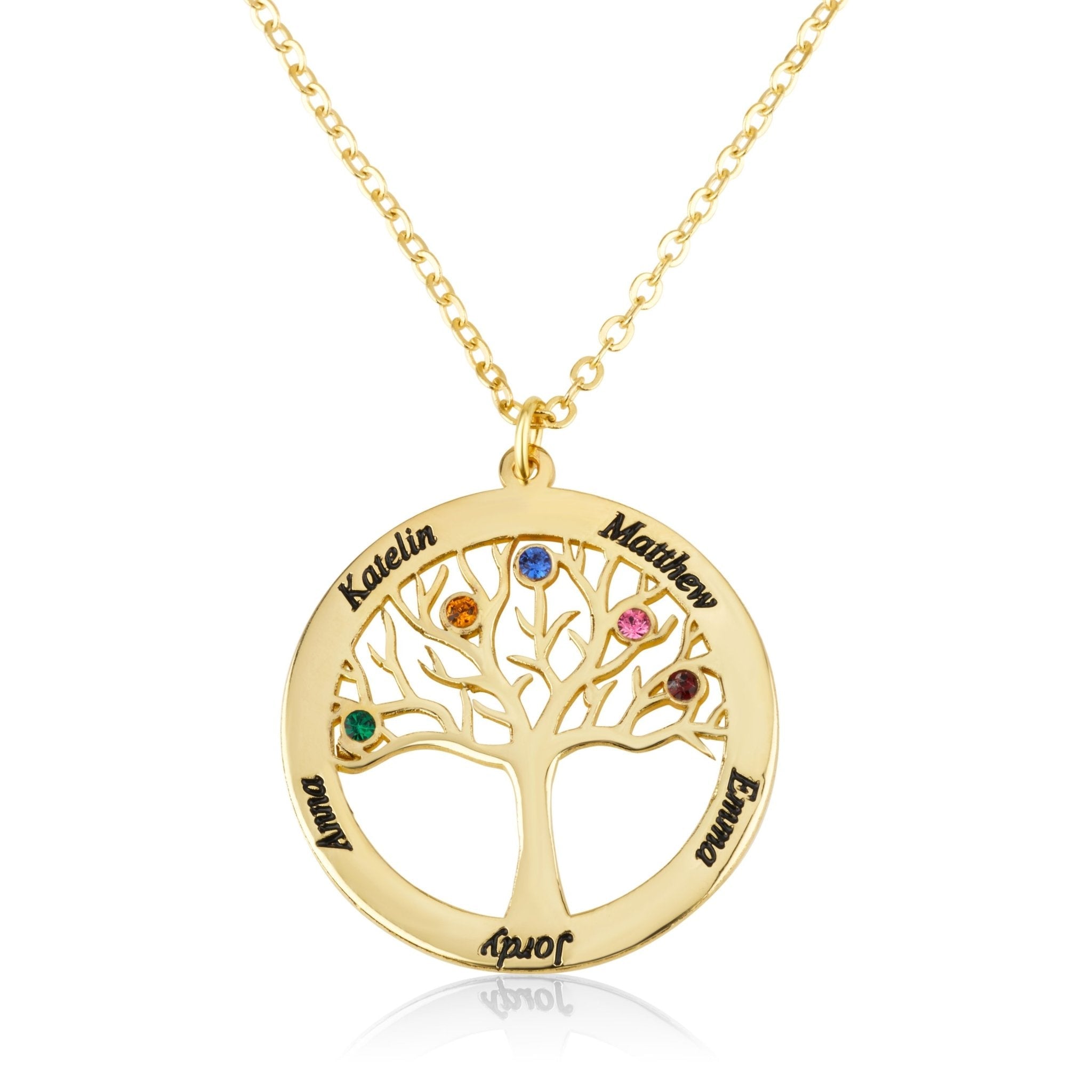 Custom Tree of Life Necklace With Birthstones La Vie Bien Custom Tree of Life Necklace With Birthstones