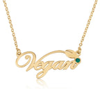 Custom Vegan Pride Necklace La Vie Bien Custom Vegan Pride Necklace