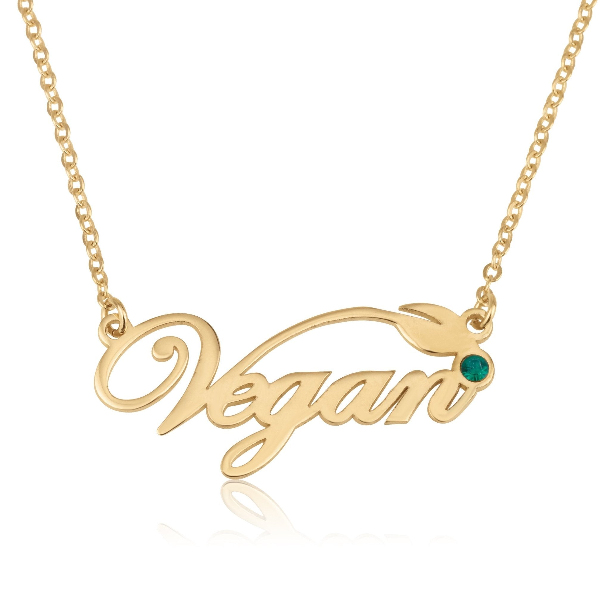 Custom Vegan Pride Necklace La Vie Bien Custom Vegan Pride Necklace