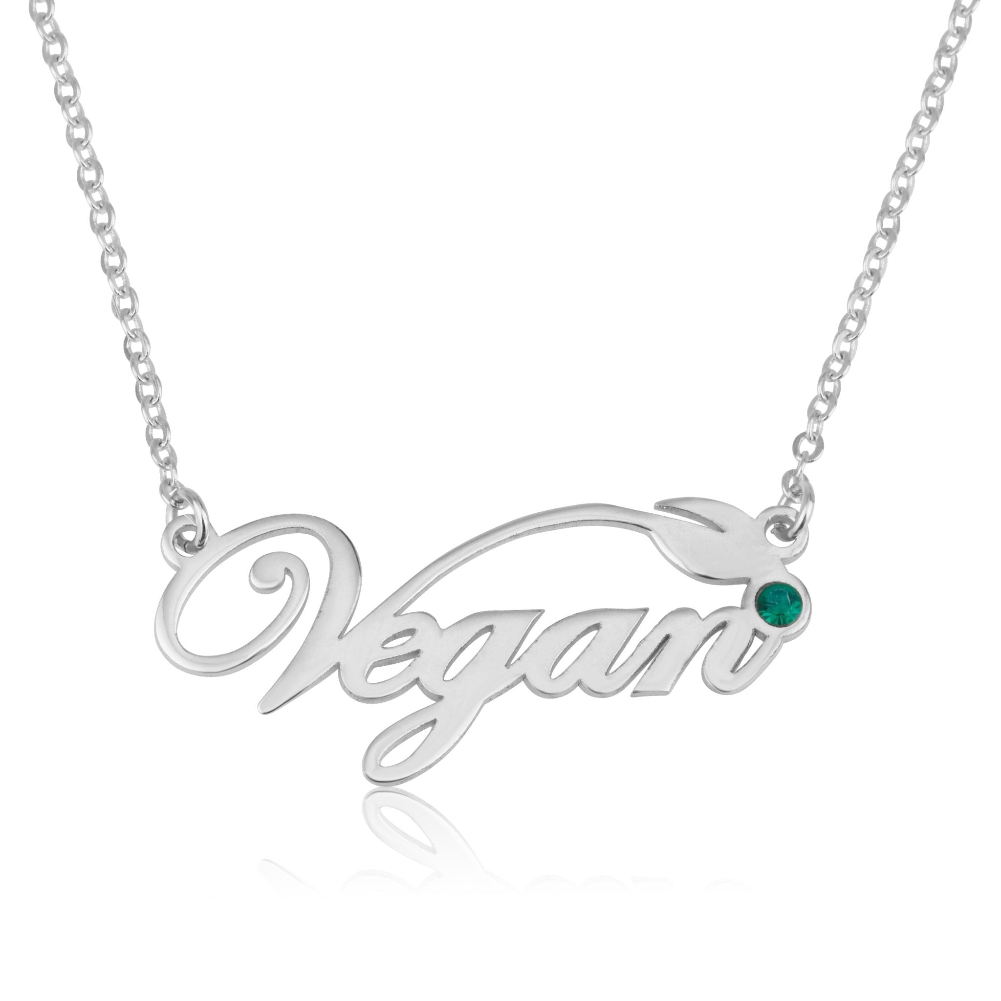 Custom Vegan Pride Necklace La Vie Bien Custom Vegan Pride Necklace