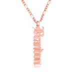 Custom Vertical Name Necklace With Figaro Chain