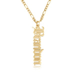 Custom Vertical Name Necklace With Figaro Chain La Vie Bien Custom Vertical Name Necklace With Figaro Chain