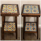 Customizable Mexican End Table | Talavera Tile Wood Side Table Mexican End Table La Vie Bien Customizable Mexican End Table | Talavera Tile Wood Side Table
