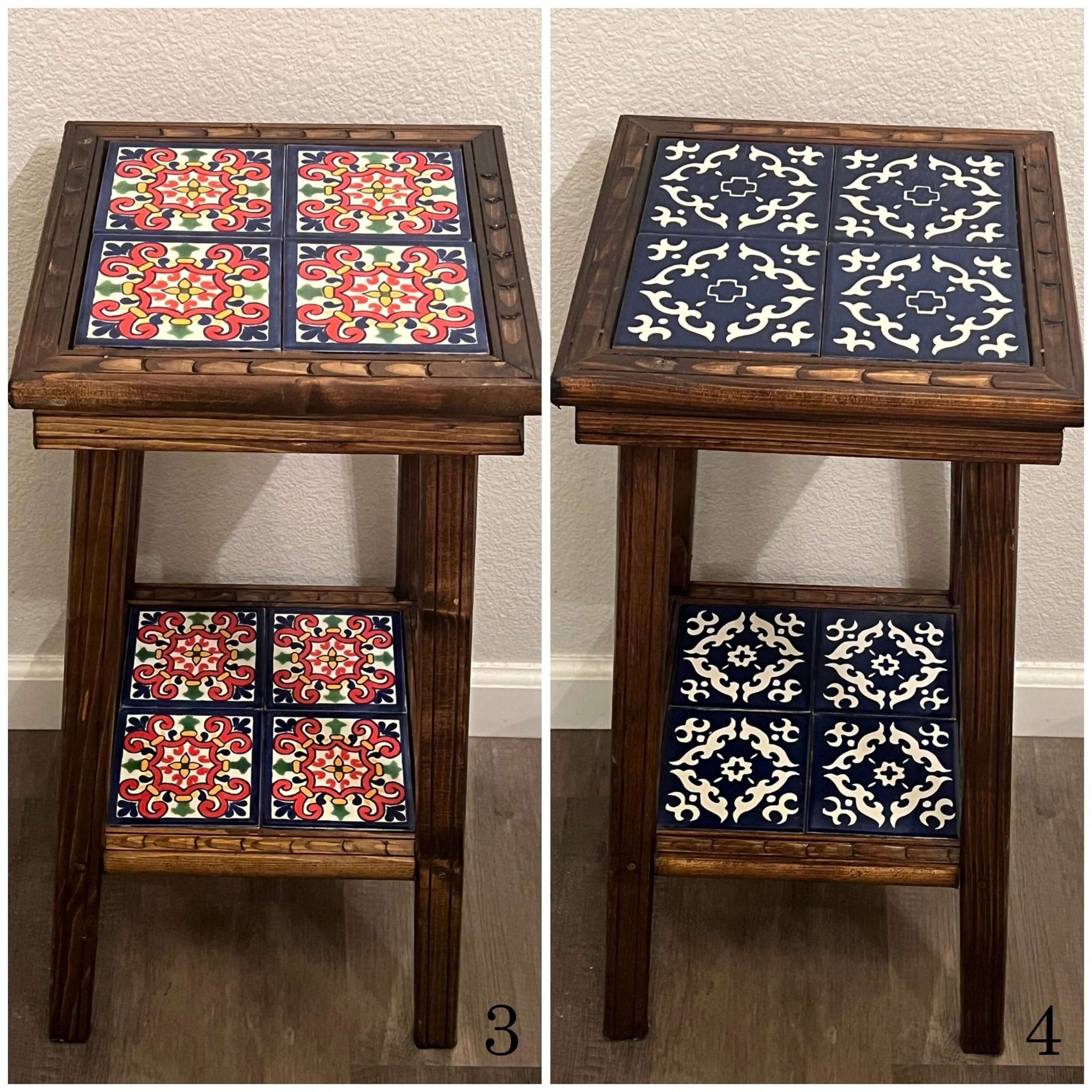 Customizable Mexican End Table | Talavera Tile Wood Side Table Mexican End Table La Vie Bien Customizable Mexican End Table | Talavera Tile Wood Side Table