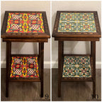 Customizable Mexican End Table | Talavera Tile Wood Side Table Mexican End Table La Vie Bien Customizable Mexican End Table | Talavera Tile Wood Side Table