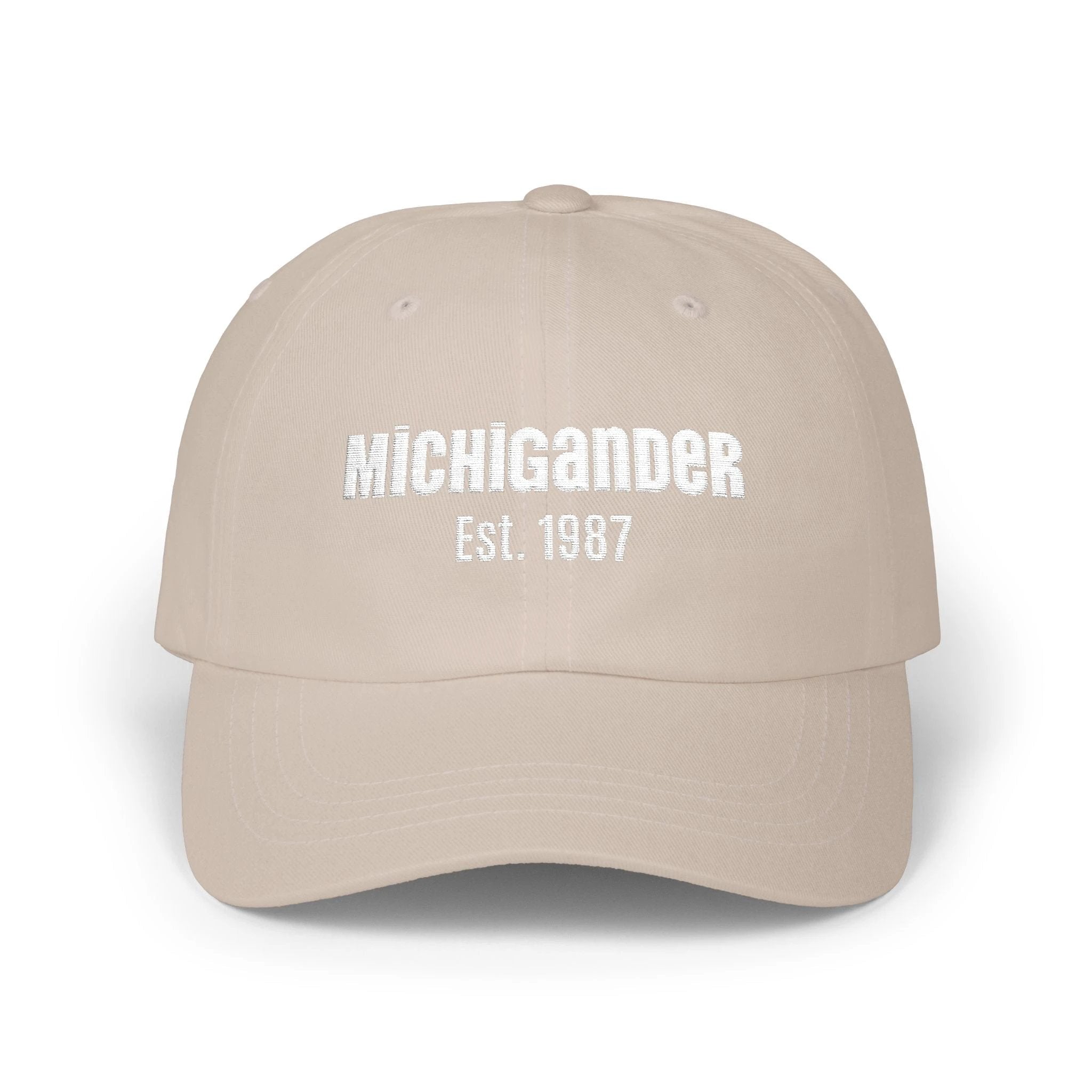 Customizable Michigander Est. 1987 Dad Cap, embroidered by Printify