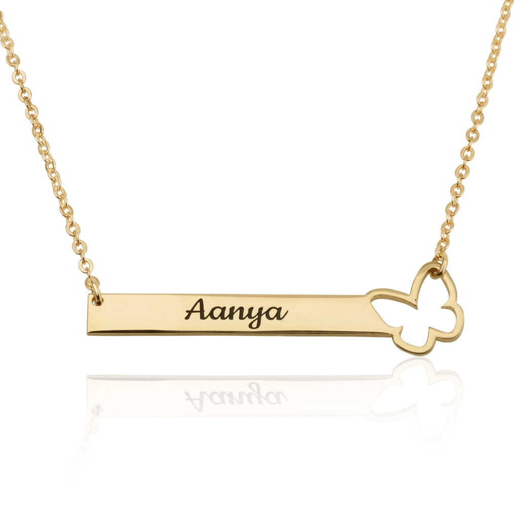 Customize Bar Necklace With Butterfly La Vie Bien Customize Bar Necklace With Butterfly