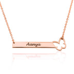 Customize Bar Necklace With Butterfly La Vie Bien Customize Bar Necklace With Butterfly