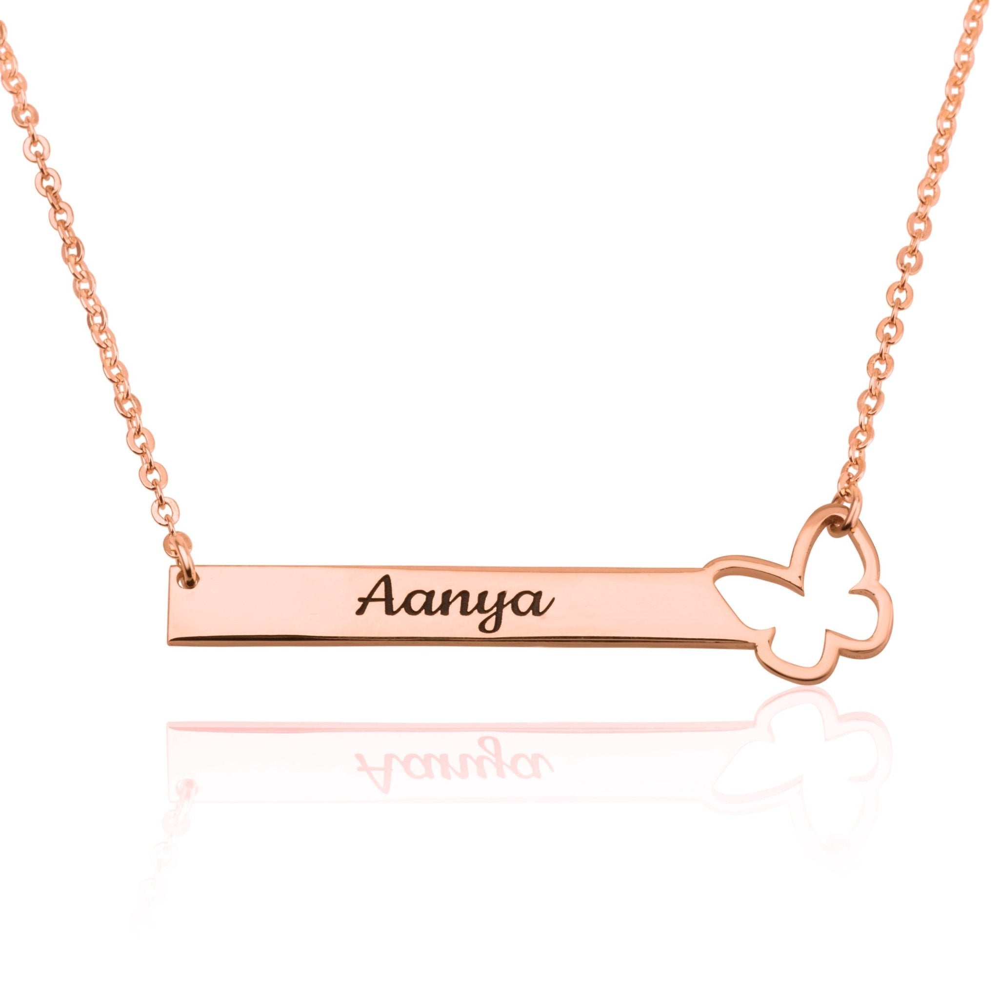 Customize Bar Necklace With Butterfly La Vie Bien Customize Bar Necklace With Butterfly