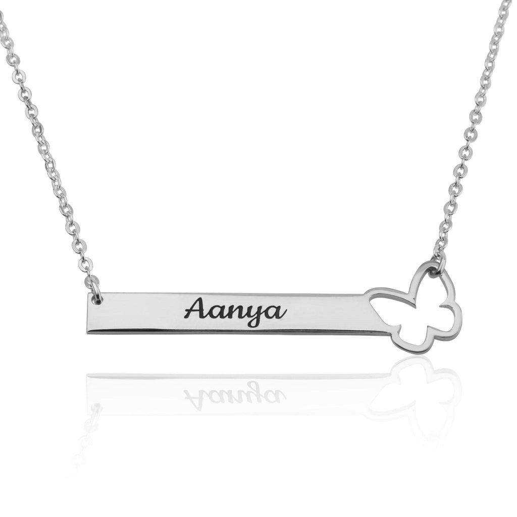 Customize Bar Necklace With Butterfly La Vie Bien Customize Bar Necklace With Butterfly