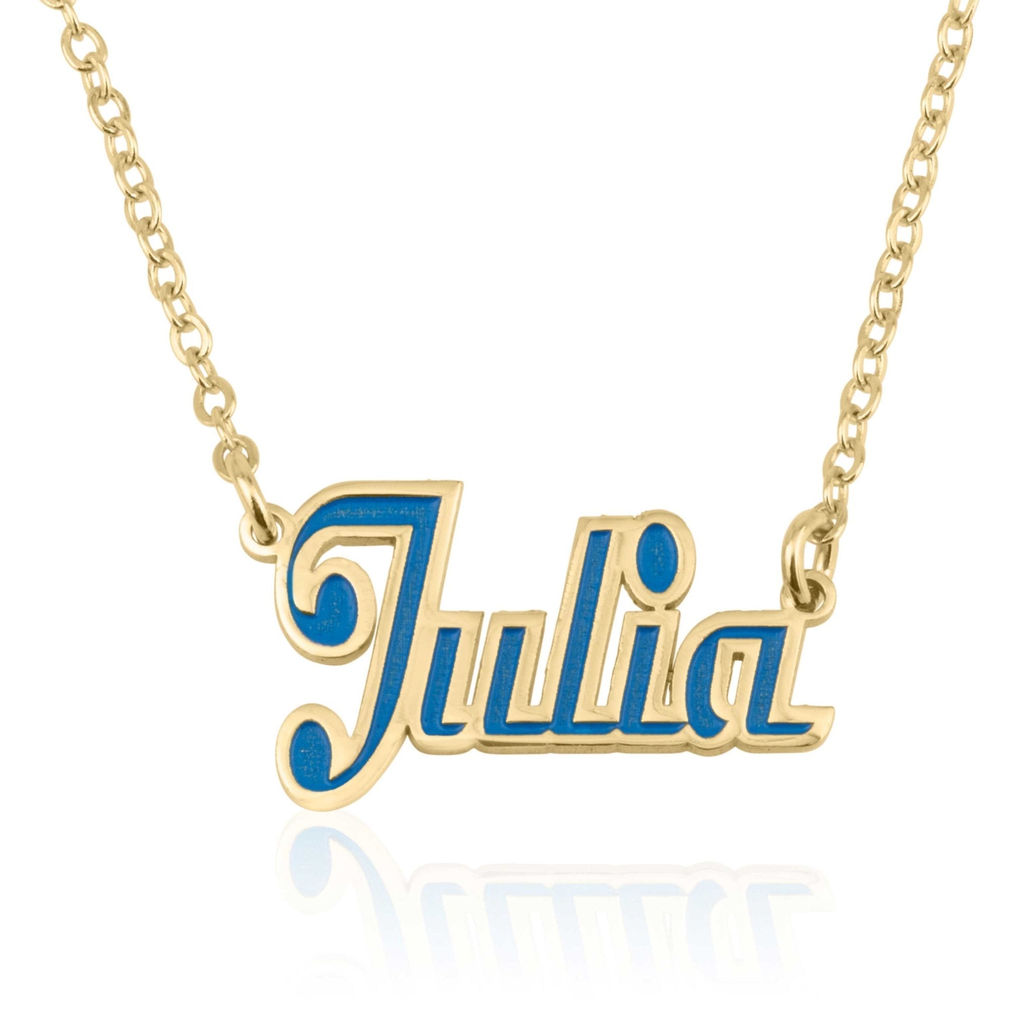 Customize Colorful Name Plate Necklace La Vie Bien Customize Colorful Name Plate Necklace