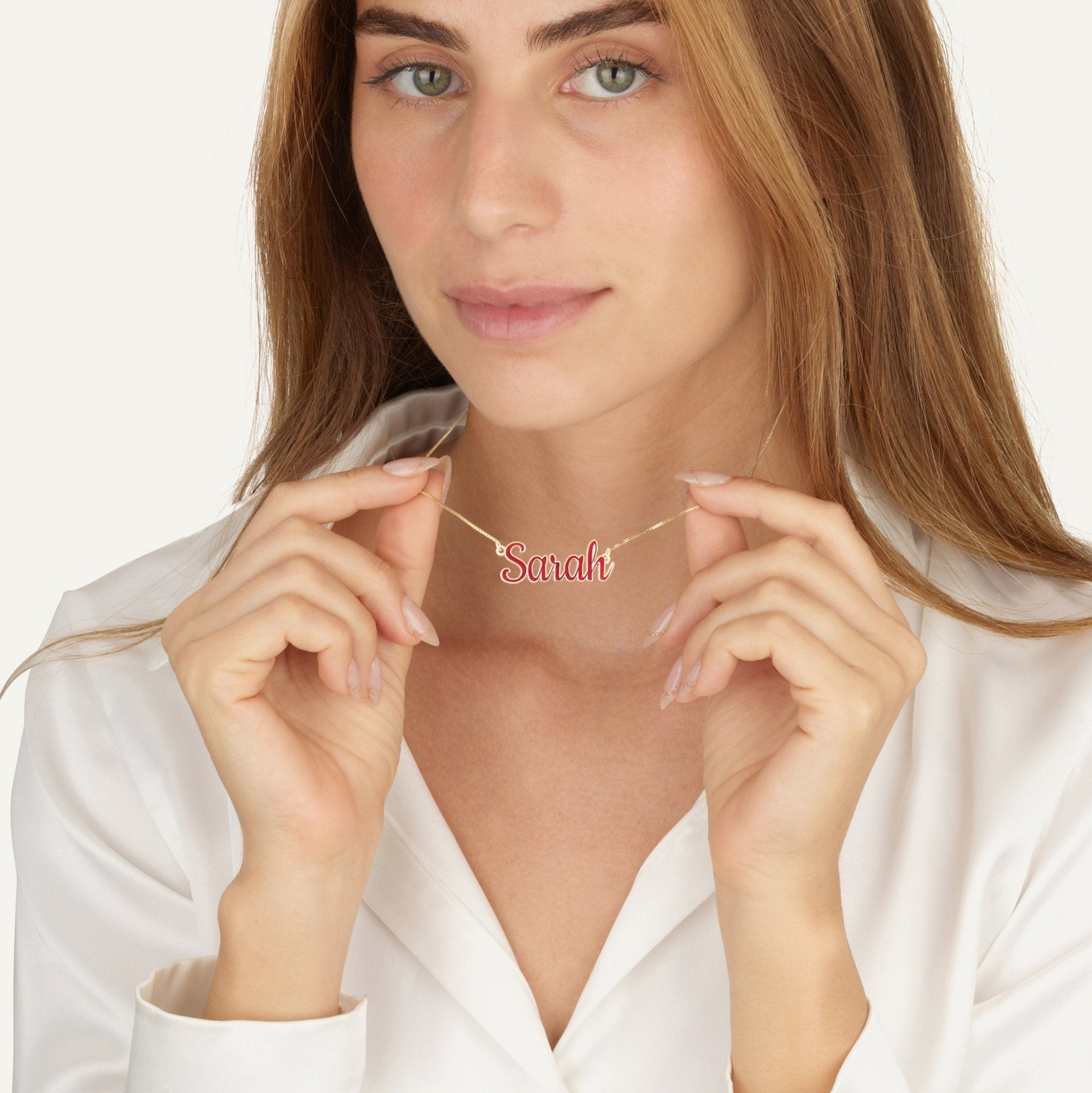 Customize Colorful Name Plate Necklace La Vie Bien Customize Colorful Name Plate Necklace