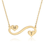 Customize Infinity Initial Necklace with hearts La Vie Bien Customize Infinity Initial Necklace with hearts