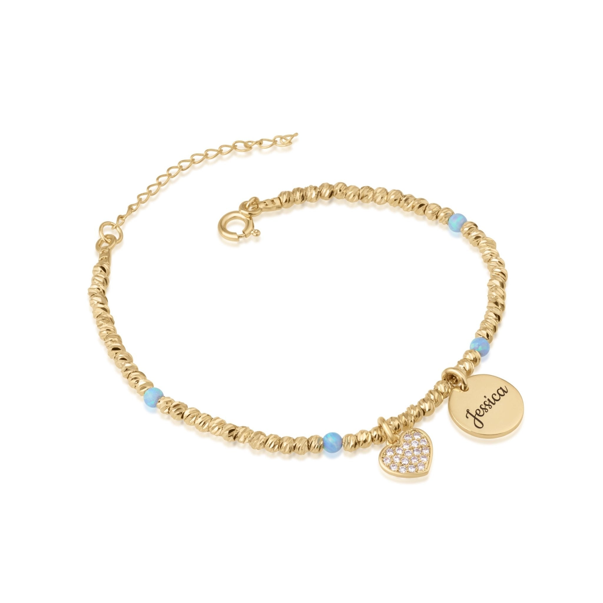 Customize Laser Beads Bracelet With Opal Stones La Vie Bien Customize Laser Beads Bracelet With Opal Stones