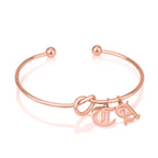 Customize Old English Font Initial Charm Bangle La Vie Bien Customize Old English Font Initial Charm Bangle