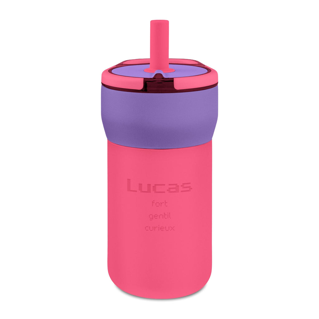 Customized engraved French Kids' name and adjectives Leakproof Straw Tumbler – Personalized Engraved 12oz Spill‑Proof Cup with pixelated font Mug La Vie Bien Customized engraved French Kids' name and adjectives Leakproof Straw Tumbler – Personalized Engraved 12oz Spill‑Proof Cup with pixelated font