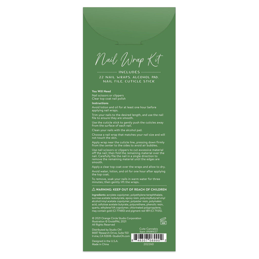 Cute Cannabis Nail Wrap Kit | Nail Care Arts Tools Accessories | On - the - go Travel Kit