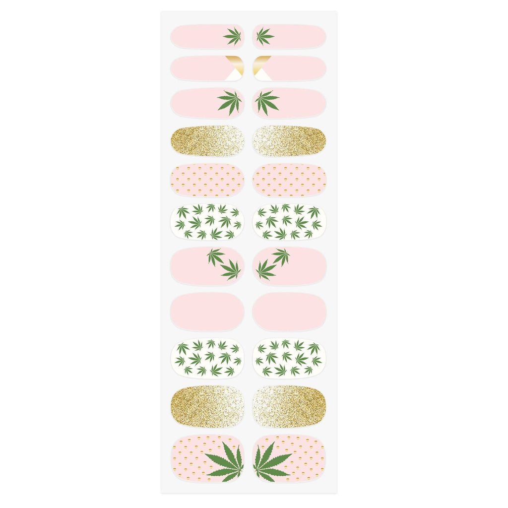 Cute Cannabis Nail Wrap Kit | Nail Care Arts Tools Accessories | On - the - go Travel Kit