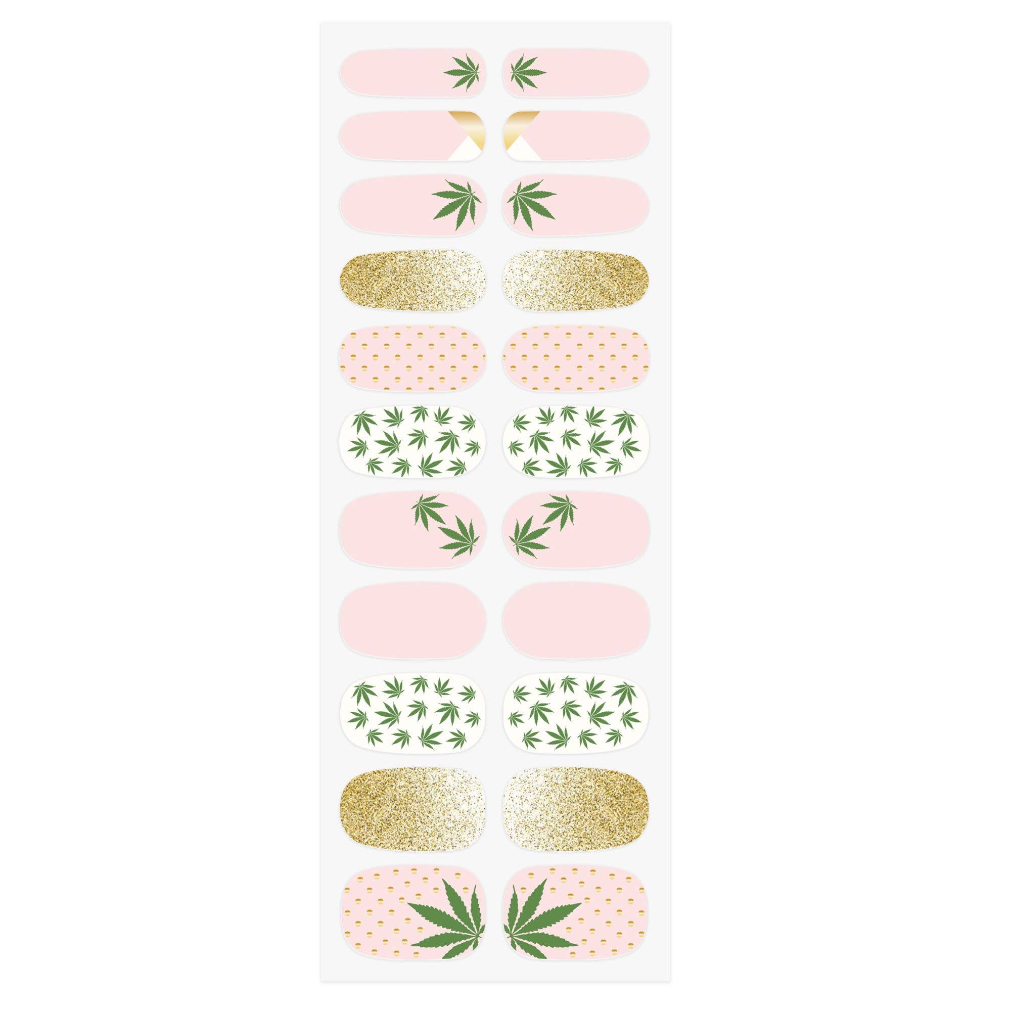 Cute Cannabis Nail Wrap Kit | Nail Care Arts Tools Accessories | On - the - go Travel Kit