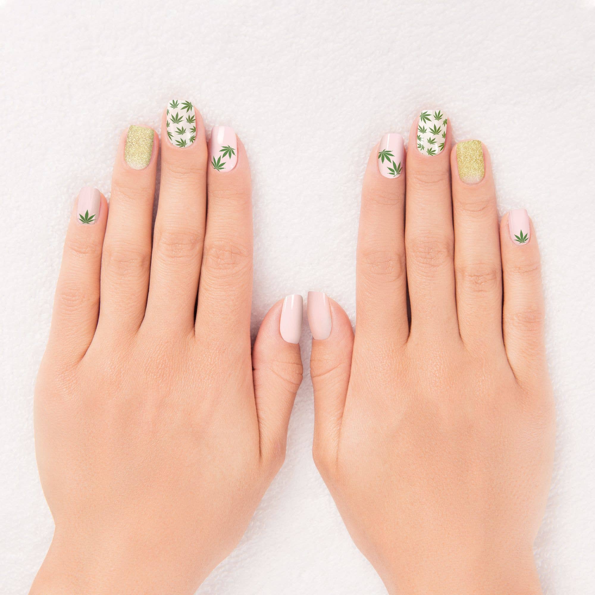 Cute Cannabis Nail Wrap Kit | Nail Care Arts Tools Accessories | On - the - go Travel Kit