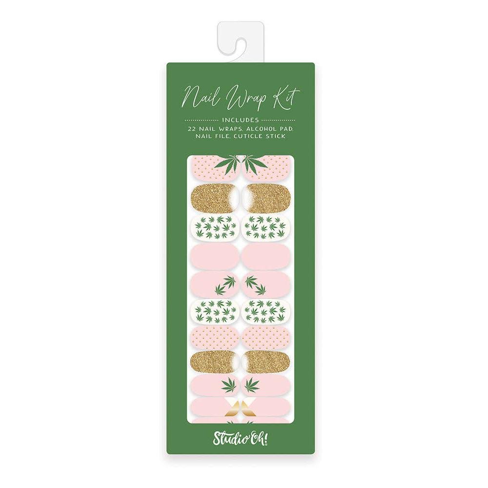 Cute Cannabis Nail Wrap Kit | Nail Care Arts Tools Accessories | On - the - go Travel Kit