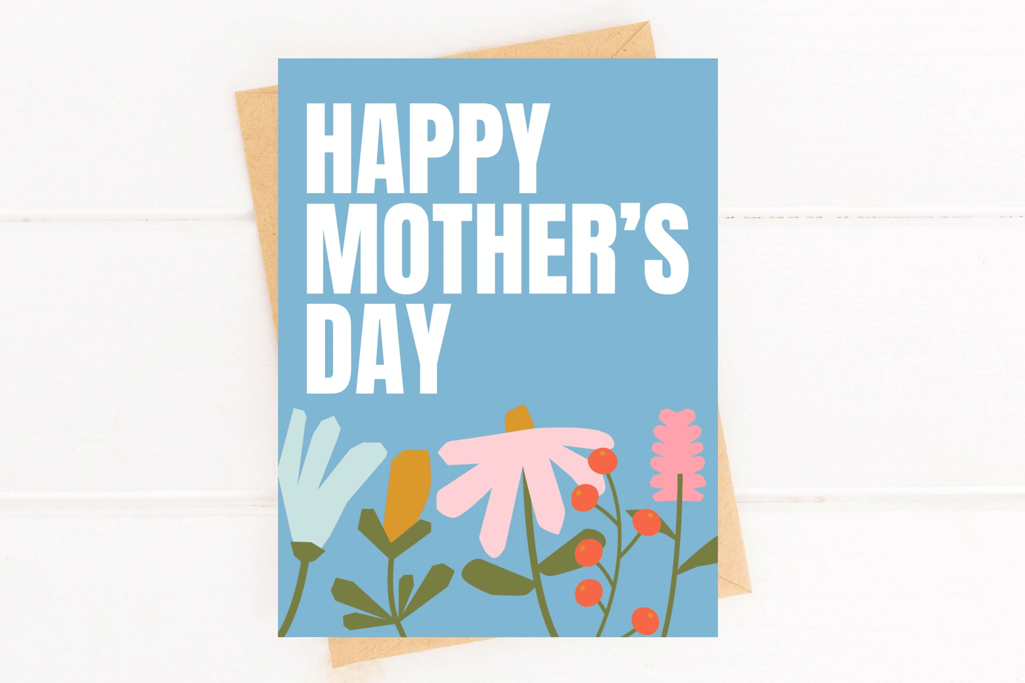 Cute Mother's Day Card Happy Mother's Day Floral Card by Five Dot Post