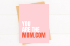 Cute Mother's Day Card Mom Dot Com Pink Mother's Day Card by Five Dot Post