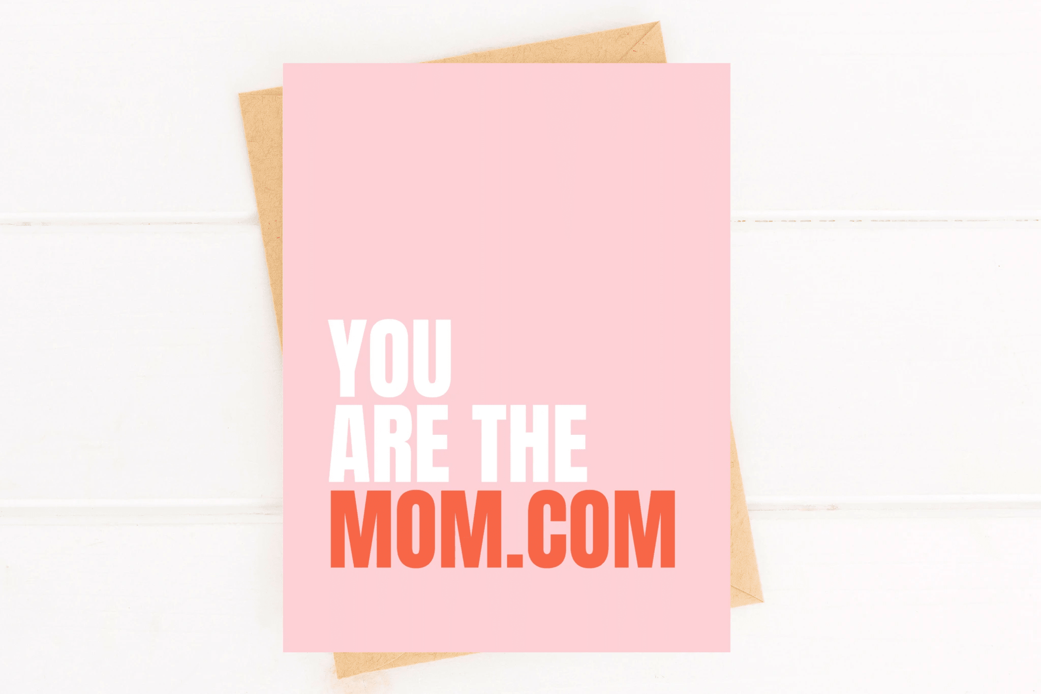 Cute Mother's Day Card Mom Dot Com Pink Mother's Day Card by Five Dot Post