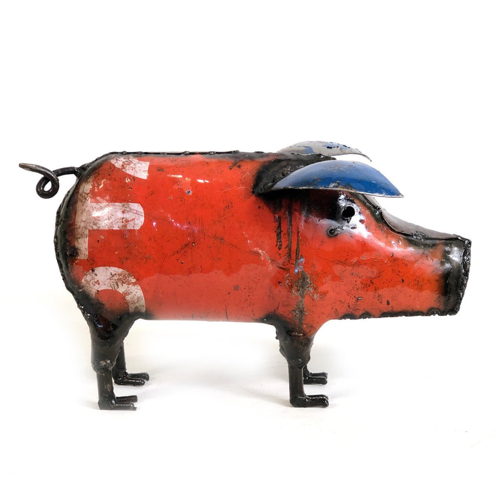 Cute Piggy - Colorful Recycled Metal La Vie Bien Cute Piggy - Colorful Recycled Metal