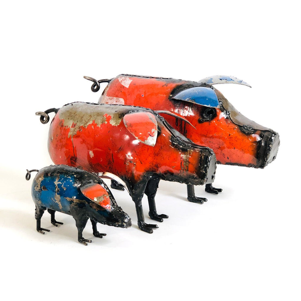 Cute Piggy - Colorful Recycled Metal La Vie Bien Cute Piggy - Colorful Recycled Metal