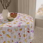 Cute pink gingham foodie Picnic Tablecloth, Cute Sweets Patterned Table Cover for Kids Parties, Everyday Decor Home Decor La Vie Bien Cute pink gingham foodie Picnic Tablecloth, Cute Sweets Patterned Table Cover for Kids Parties, Everyday Decor
