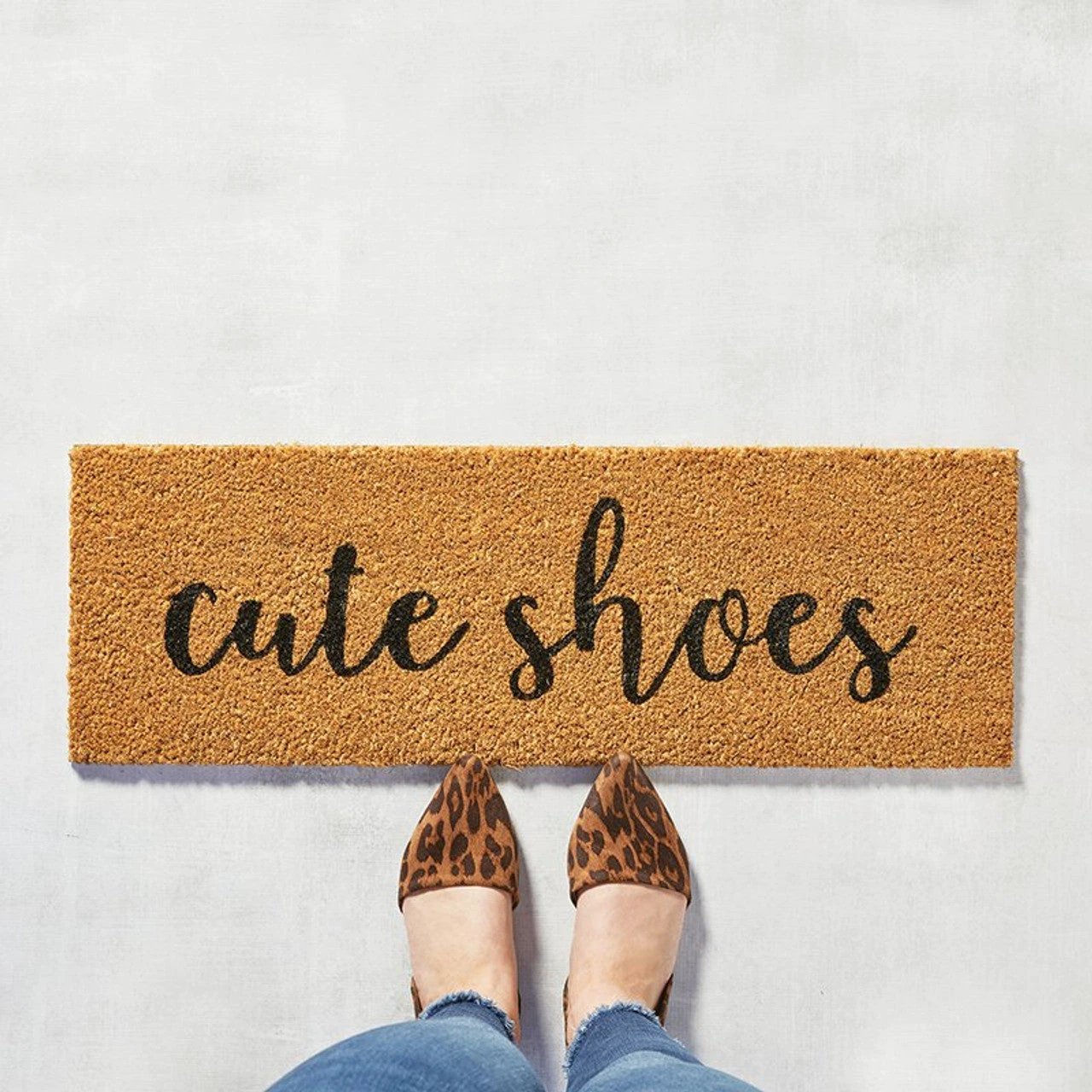 Cute Shoes Coir Door Mat | Welcome Outdoor Indoor Rug | 30" x 10" by The Bullish Store
