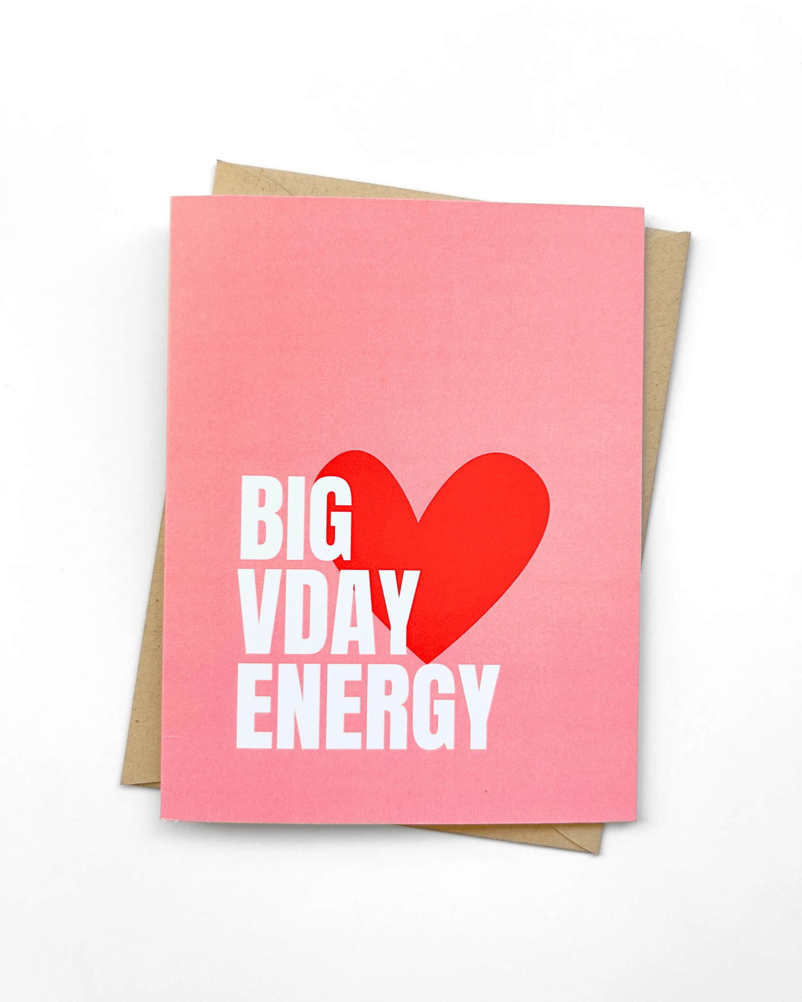 Cute Valentine's Day Card Big V Day Energy by Five Dot Post