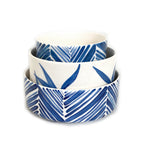 Cylinder Serving Bowl - Blue Floating Leaves La Vie Bien Cylinder Serving Bowl - Blue Floating Leaves