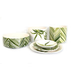 Cylinder Serving Bowl - Green Floating Leaves La Vie Bien Cylinder Serving Bowl - Green Floating Leaves