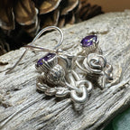 Cyrena Thistle Amethsyt Earrings - Scottish Jewelry Dangle Earrings La Vie Bien Cyrena Thistle Amethsyt Earrings - Scottish Jewelry