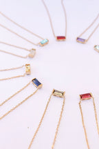 CZ Birthstone Necklace by Rose & Clay