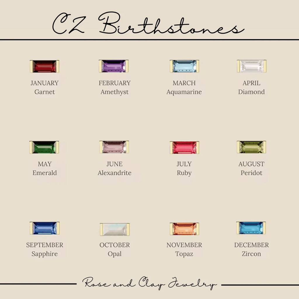 CZ Birthstone Necklace by Rose & Clay
