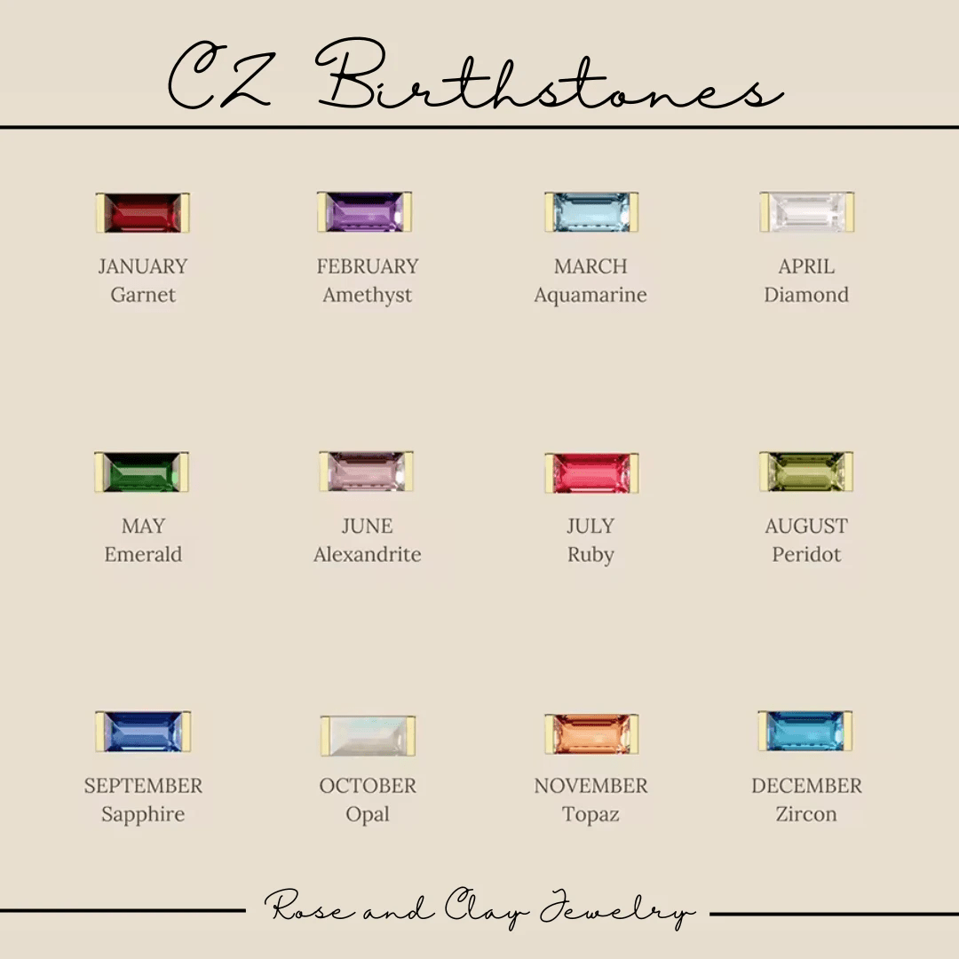 CZ Birthstone Necklace by Rose & Clay