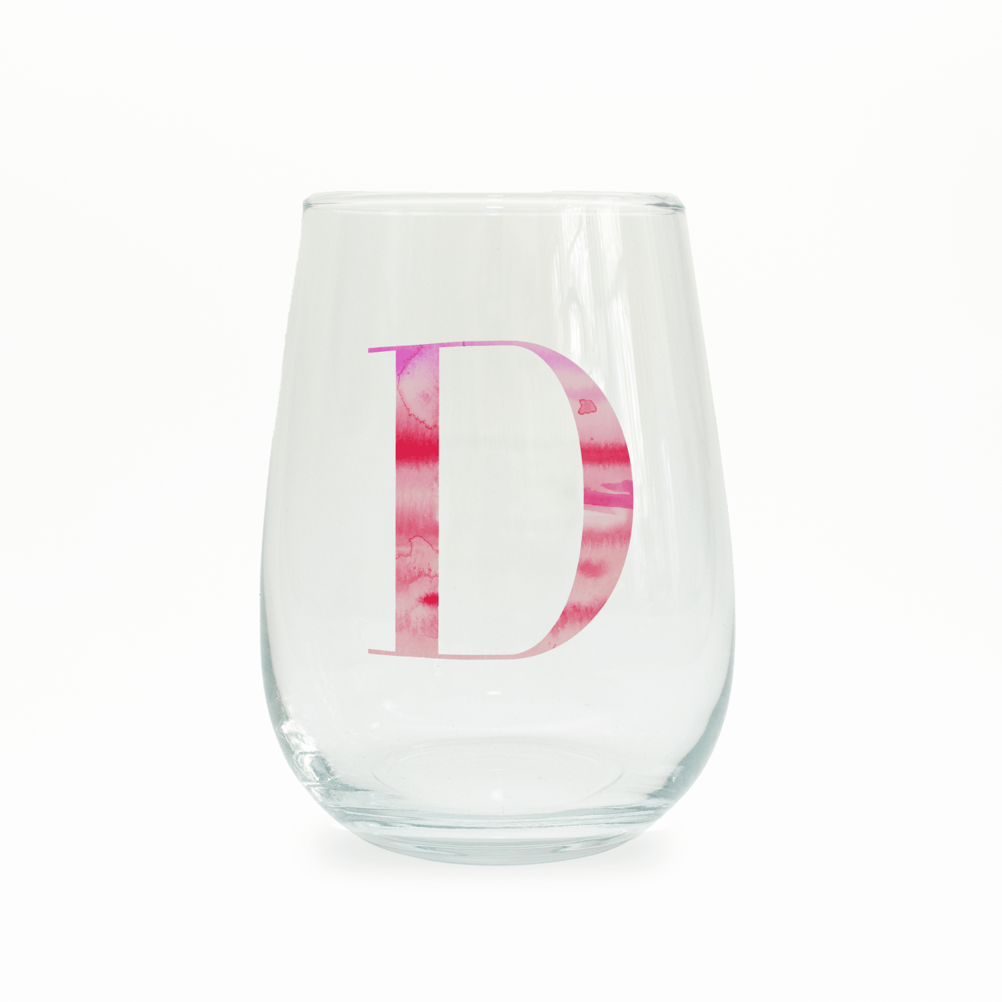 D Monogram Stemless Wine Glass Wine Glass La Vie Bien D Monogram Stemless Wine Glass