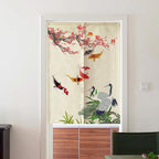 Chinese Fabric Door Partition Half Curtain Feng Shui