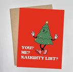 Naughty List Funny Holiday Card for Couples Christmas Card by Five Dot Post