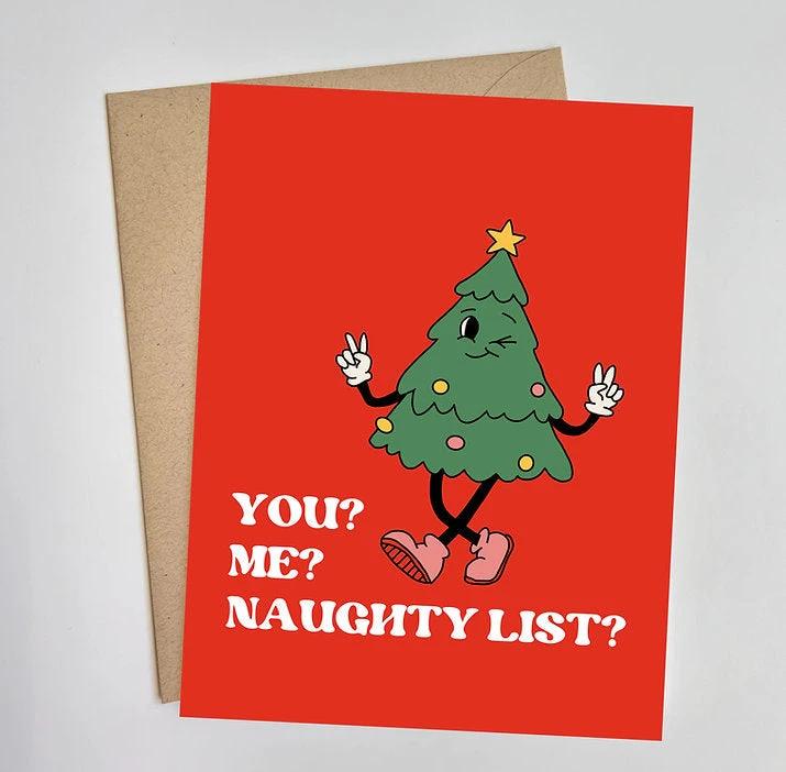Naughty List Funny Holiday Card for Couples Christmas Card by Five Dot Post