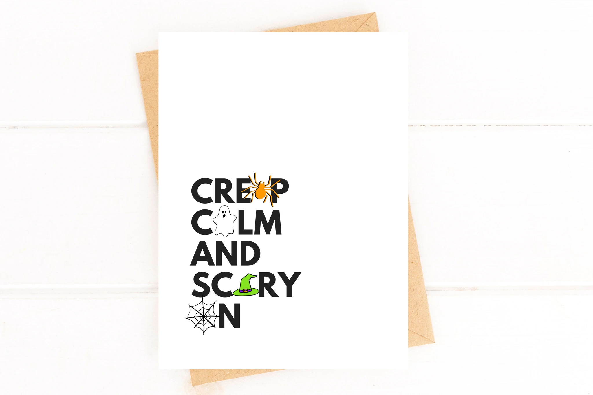 Creep Calm and Scary On Funny Halloween Card for Friend by Five Dot Post