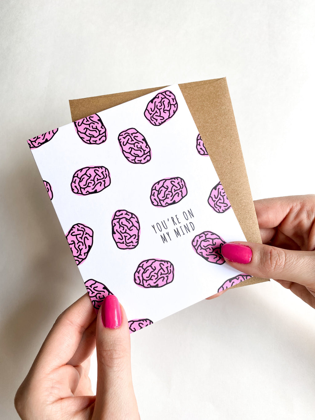 Brain On My Mind Card, Funny Anniversary Card, Unique Valentines Card