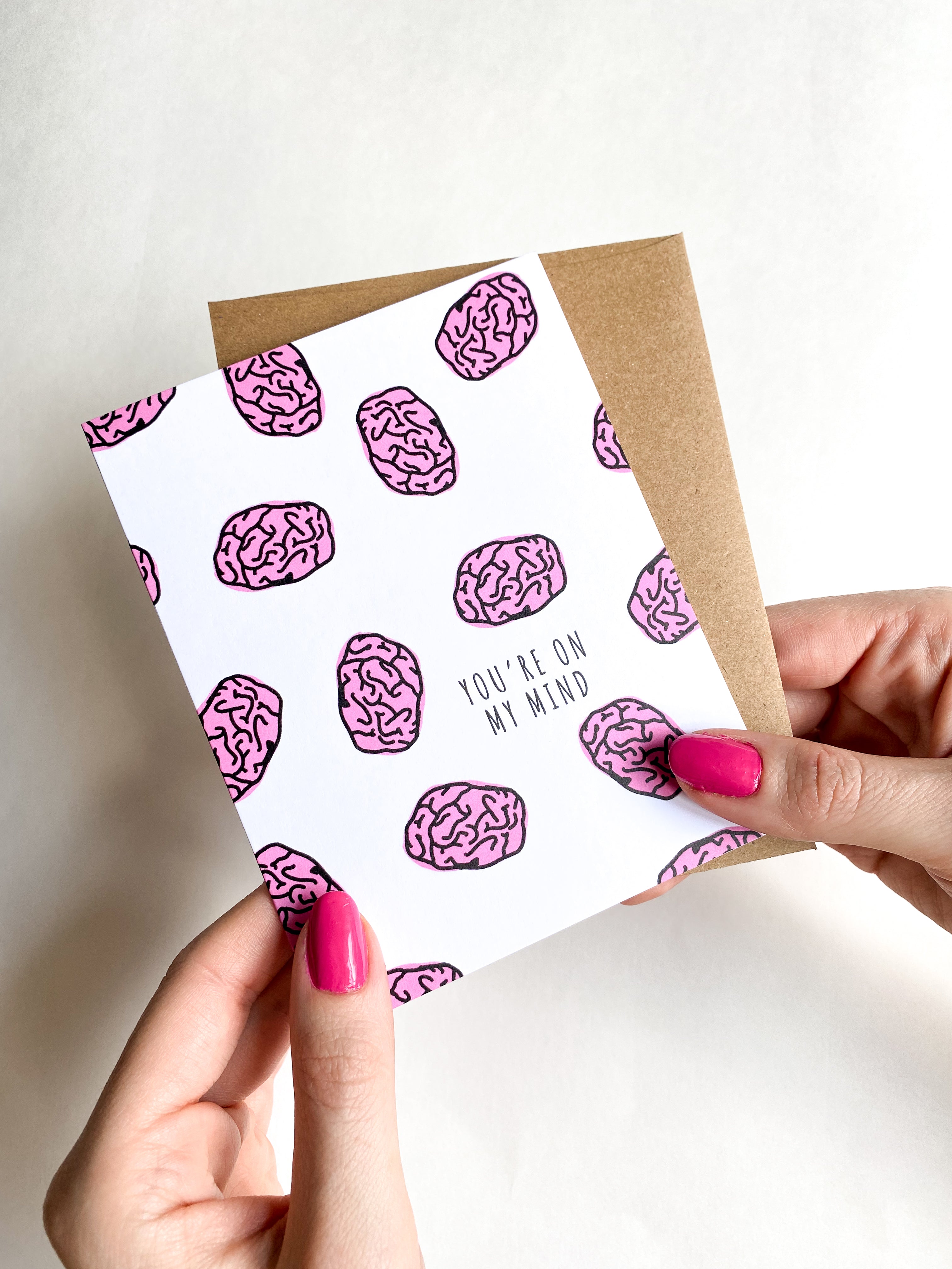 Brain On My Mind Card, Funny Anniversary Card, Unique Valentines Card