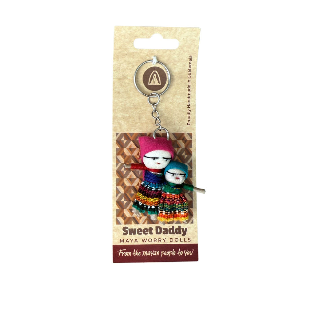Daddy & Me Guatemalan Worry Doll Keychain La Vie Bien Daddy & Me Guatemalan Worry Doll Keychain